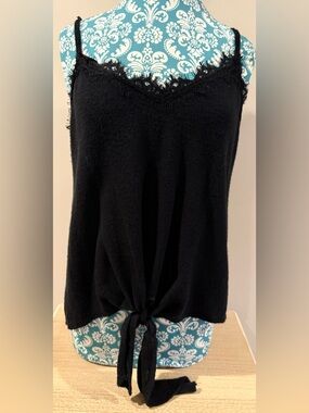 BLU PEPPER Lightweight Black Knit Sweater Tank Top